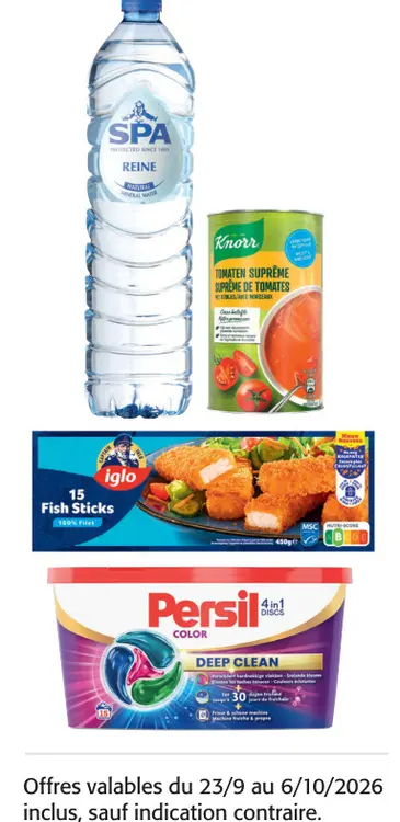 Offre: Assortiment de produits: Spa Reine, Knorr Tom