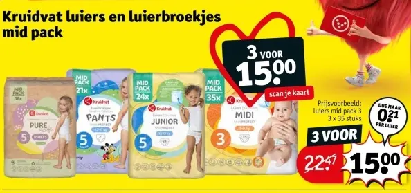 Aanbieding: Kruidvat luiers en luierbroekjes