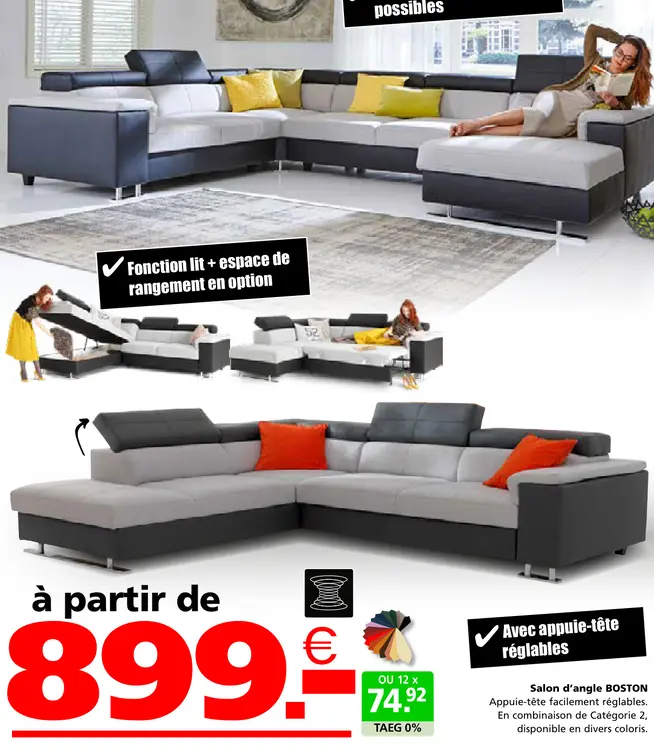 Offre: Salon d'angle BOSTON