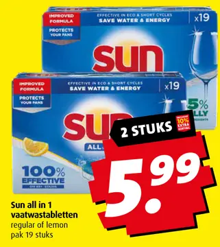 Aanbieding: Sun all in 1 vaatwastabletten