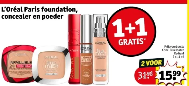 Aanbieding: L'Oréal Paris foundation, concealer en poeder