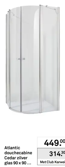 Aanbieding: Atlantic douchecabine Cedar zilver