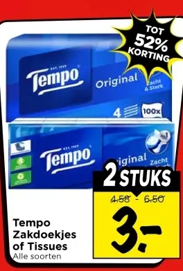 Aanbieding: Zakdoekjes of Tissues