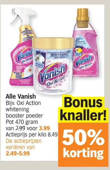 Promotie: Alle Vanish Bijv. Oxi Action whitening booste