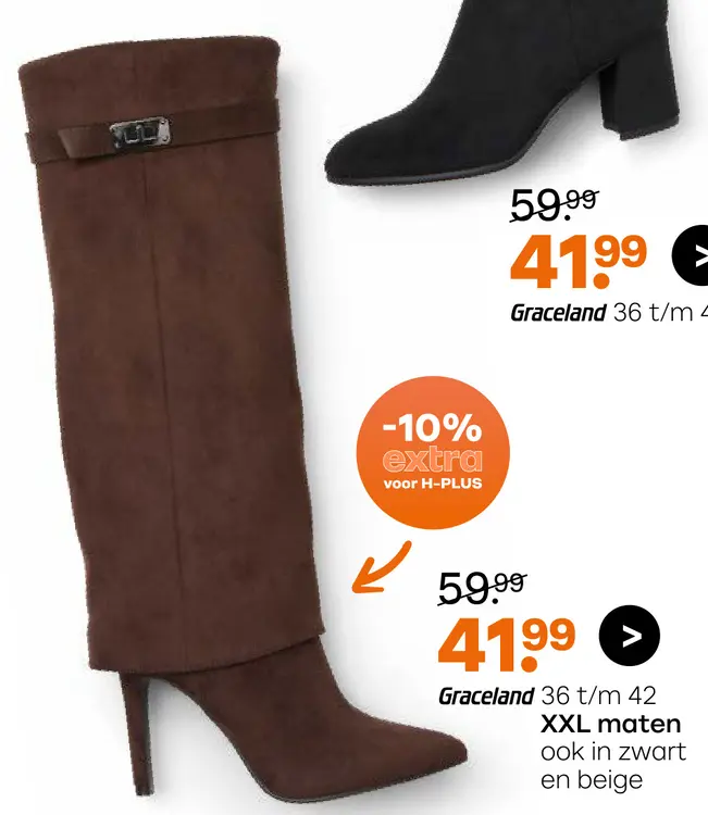 Aanbieding: Bruine overknee laarzen met hak