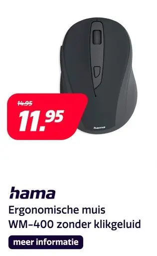 Aanbieding: Ergonomische muis WM-400 zonder klikgeluid