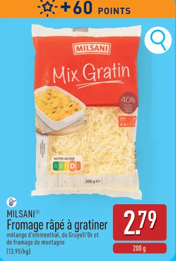 Offre: Fromage râpé à gratiner