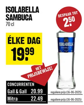 Aanbieding: Isolabella Sambuca 70 cl