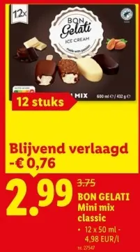 Promotie: Bon Gelati Mini mix classic
