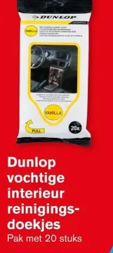 Aanbieding: Dunlop vochtige interieur reinigingsdoekjes
