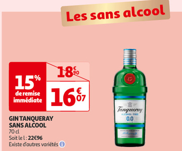 Aanbieding: GIN TANQUERAY SANS ALCOOL