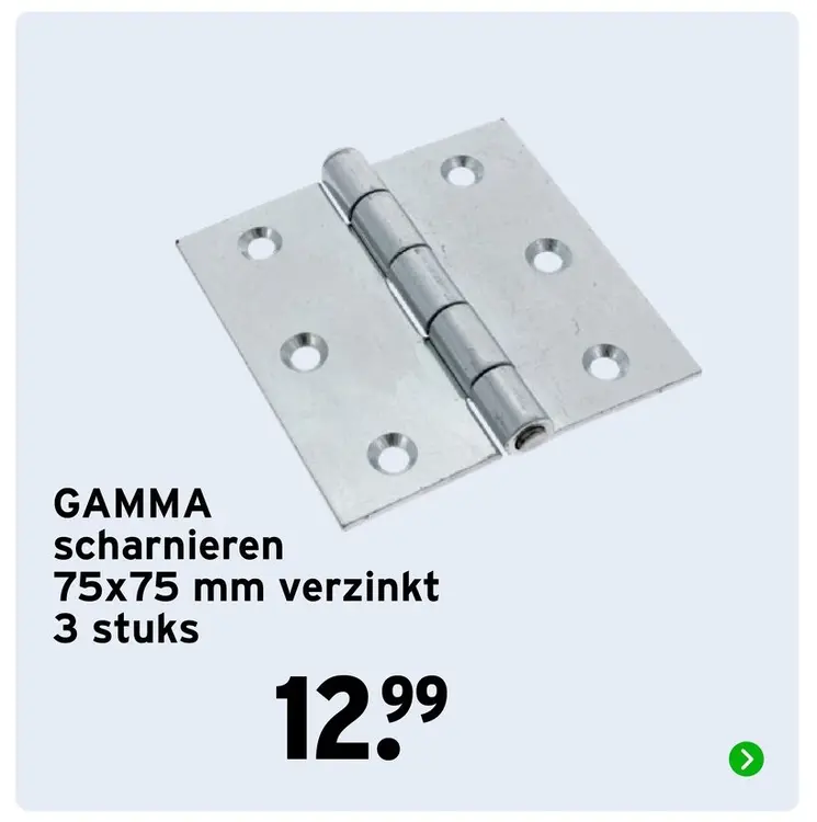 Aanbieding: Scharnieren 75x75 verzinkt 3 stuks