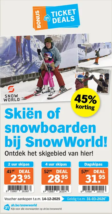 Aanbieding: Skiën of snowboarden bij SnowWorld!