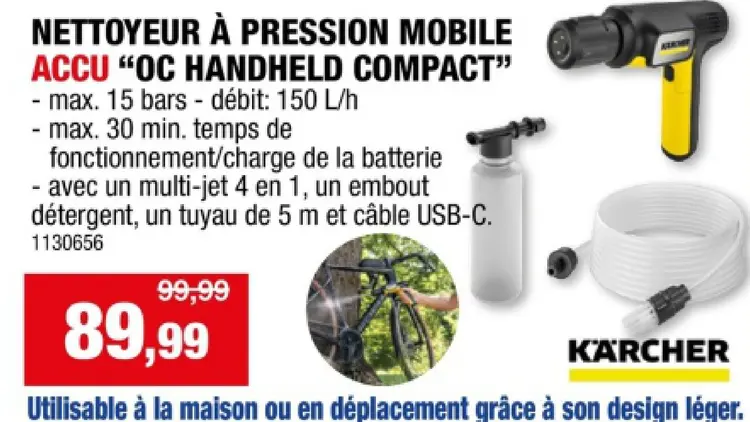 Offre: Nettoyeur à pression mobile accu "oc handheld