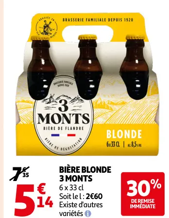 Offre: 3 Monts Bière blonde