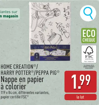 Offre: Nappe en papier à colorier