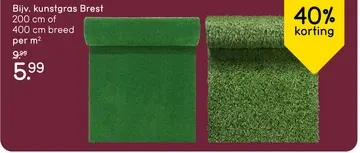 Aanbieding: Kunstgras Brest - groen - 200 cm