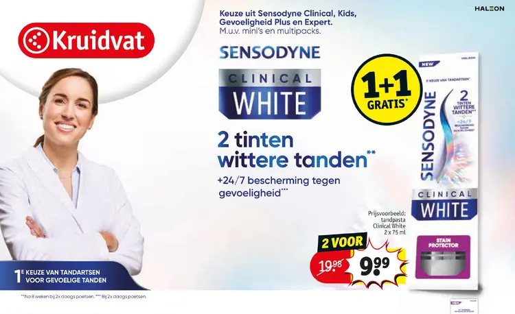 Aanbieding: tandpasta Clinical White