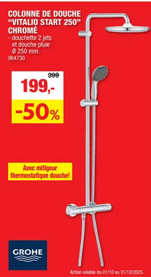Offre: Colonne de douche "vitalio start 250" chromé