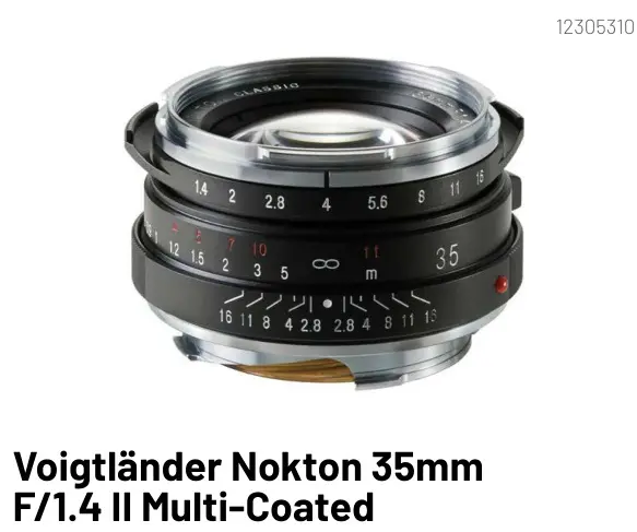 Aanbieding: Voigtländer Nokton 35mm F/1.4 II Multi-Coated