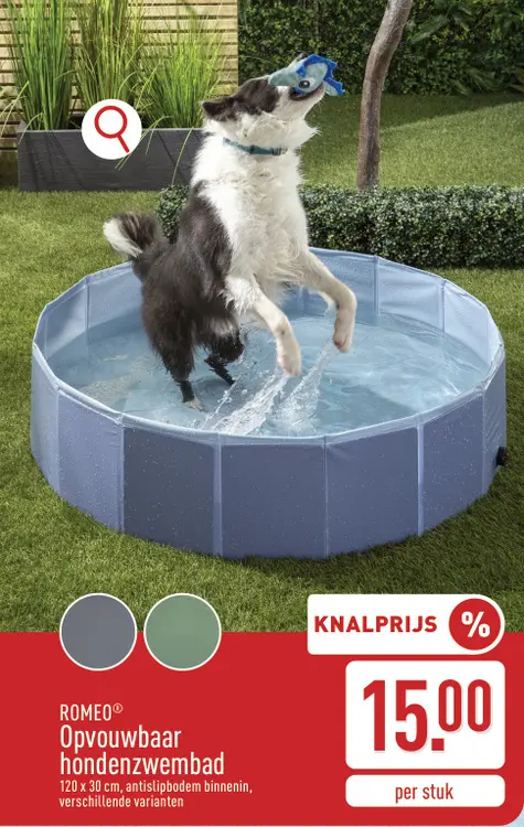 Promotie: Opvouwbaar hondenzwembad