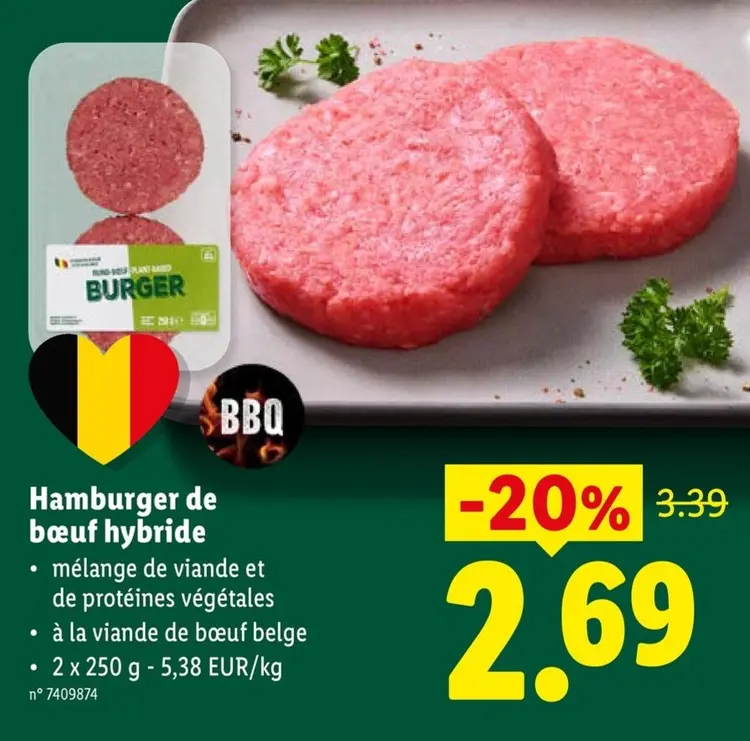 Offre: Hamburger de bœuf hybride