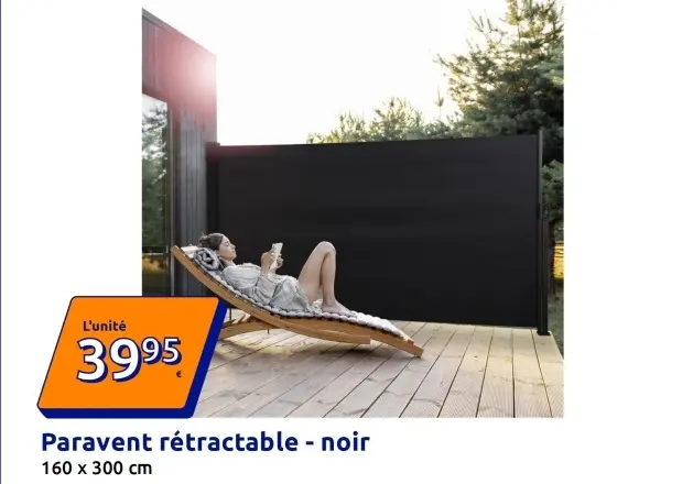 Offre: Paravent rétractable - noir