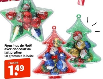 Offre: Figurines de Noël avec chocolat au lait prali