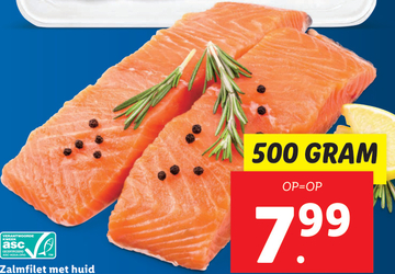 Aanbieding: Zalmfilet met huid