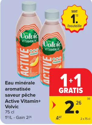 Offre: Eau minérale aromatisée saveur pêche