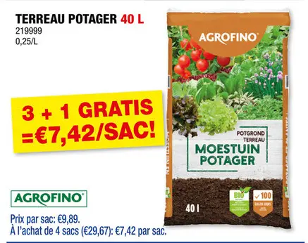 Offre: Agrofino terreau pour potager 40l