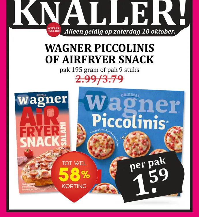 Aanbieding: Wagner Piccolinis of airfryer snack