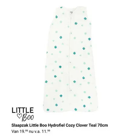 Aanbieding: Slaapzak Hydrofiel Cozy Clover Teal 70cm