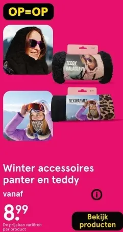 Aanbieding: Winter accessoires panter en teddy