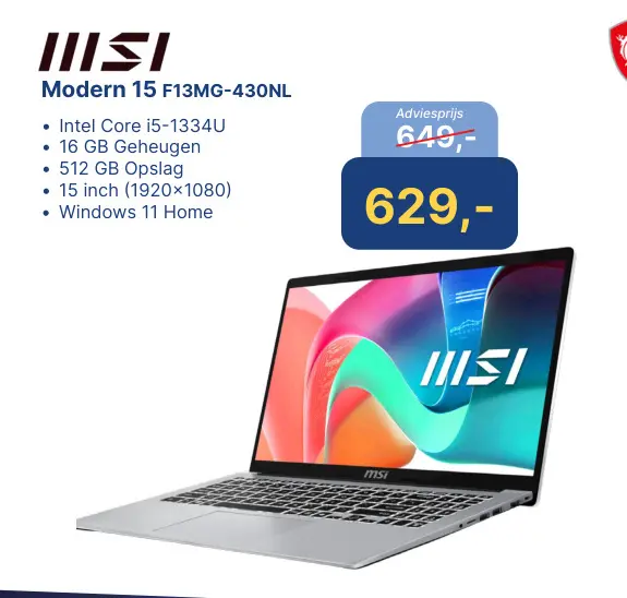 Aanbieding: Modern 15 F13MG-430NL