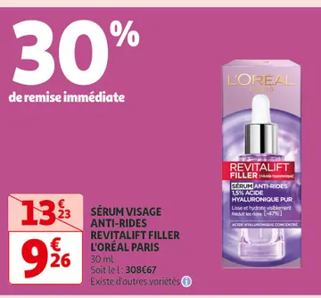 Offre: SÉRUM VISAGE ANTI-RIDES REVITALIFT FILLER