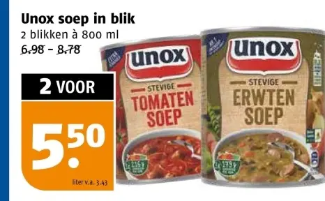 Aanbieding: soep in blik