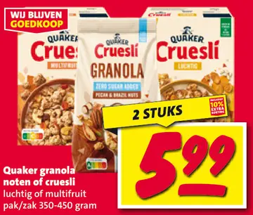 Aanbieding: Granola noten of cruesli