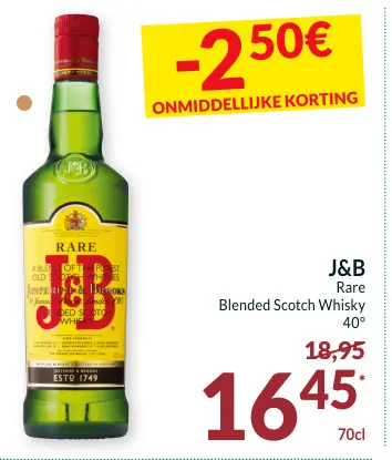 Aanbieding: J&B Rare Blended Scotch Whisky
