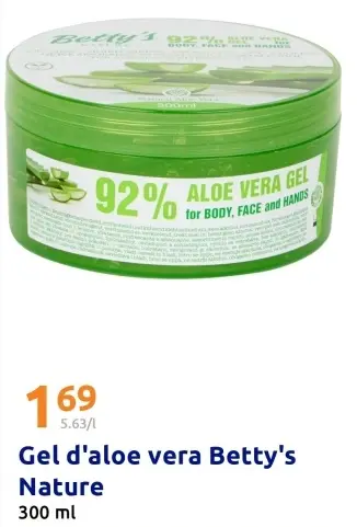 Offre: Gel d'aloe vera Betty's Nature