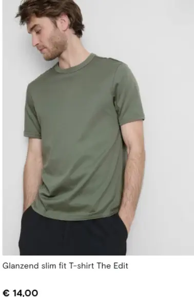 Promotie: Glanzend slim fit T-shirt