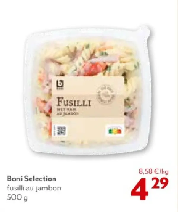 Offre: fusilli au jambon