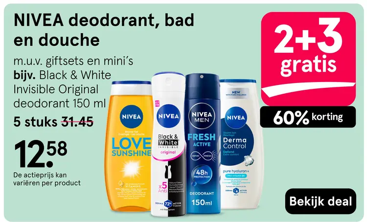 Aanbieding: Deodorant, bad en douche