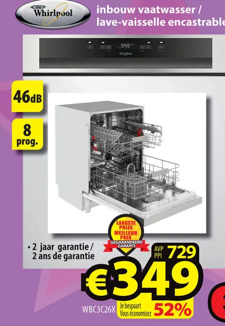 Promotie: inbouw vaatwasser / lave-vaisselle encastrabl