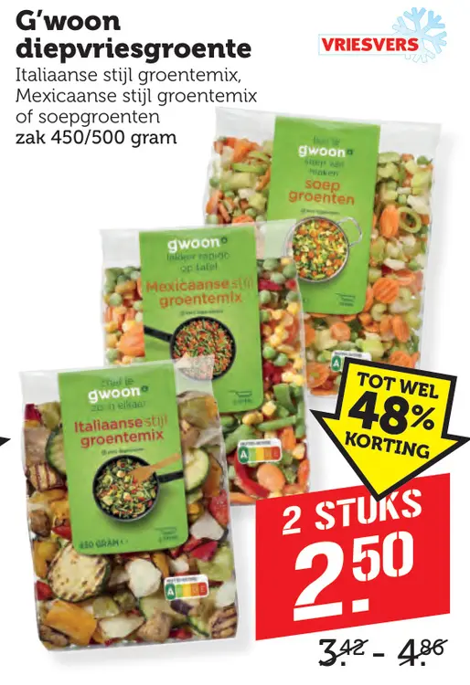 Aanbieding: G'woon diepvriesgroente