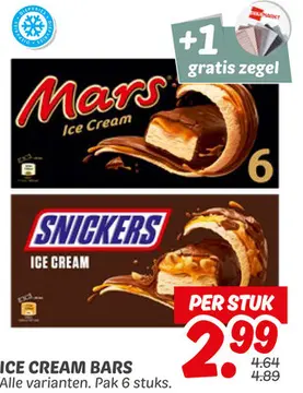 Aanbieding: Mars Ice Cream, Snickers Ice Cream
