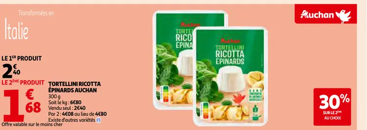 Offre: Tortellini ricotta épinards