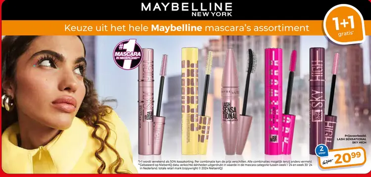 Aanbieding: Maybelline mascara's assortiment
