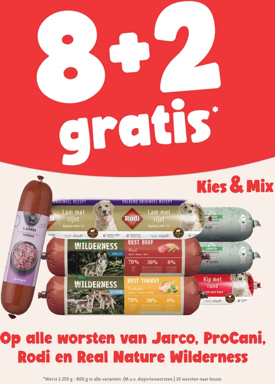 Aanbieding: Jarco, ProCani, Rodi & Real Nature Wilderness Alle worsten