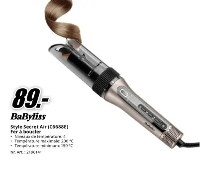 Offre: Style Secret Air (C6688E) Fer à boucler